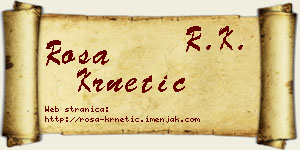 Rosa Krnetić vizit kartica
